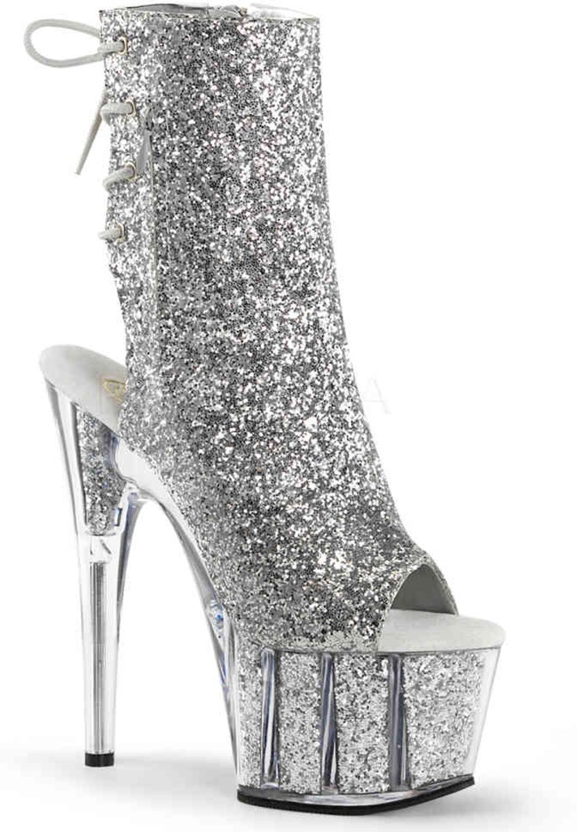 EU 36 = US 6 | ADORE-1018G | 7 Heel, 2 3/4 PF Glitter Ankle Boot, Side Zip